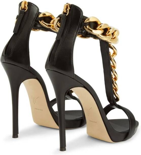 Giuseppe Zanotti Elsie leren sandalen Zwart