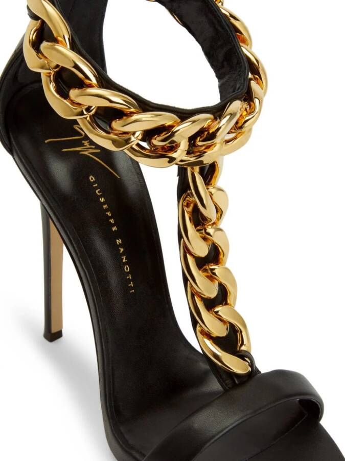 Giuseppe Zanotti Elsie leren sandalen Zwart