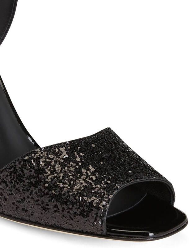Giuseppe Zanotti Emmanuelle sandalen met glitter Zwart