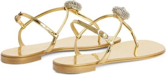 Giuseppe Zanotti Emmy Lou sandalen met kristallen Goud