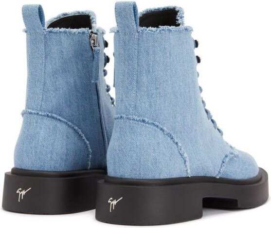 Giuseppe Zanotti Enkellaarzen met franjes Blauw