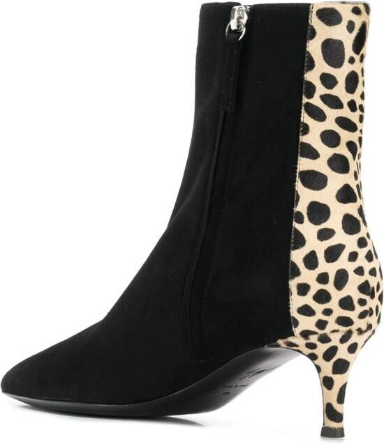 Giuseppe Zanotti Enkellaarzen met luipaardprint Zwart