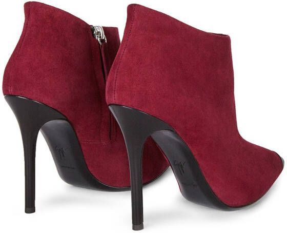 Giuseppe Zanotti Enkellaarzen met puntige neus Rood