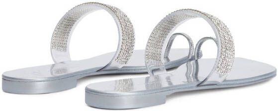 Giuseppe Zanotti Erwan sandalen met edelsteen Zilver