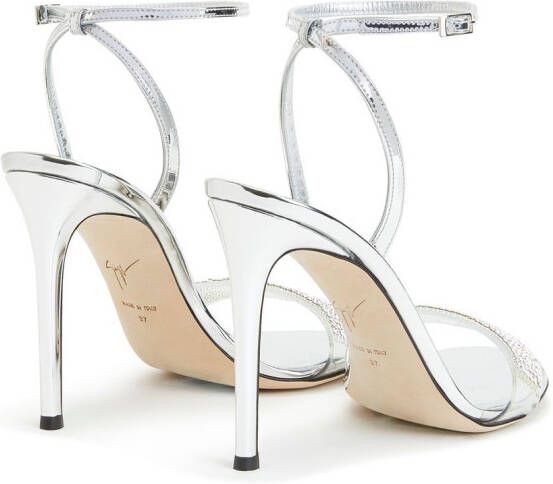 Giuseppe Zanotti Erwan sandalen verfraaid met stras Zilver