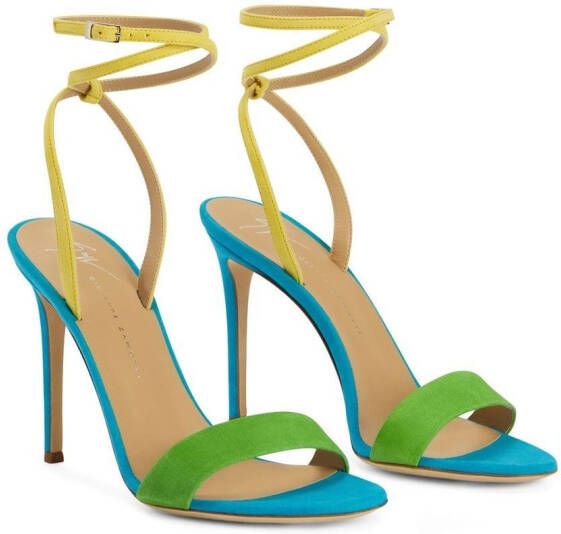 Giuseppe Zanotti Erwan stiletto sandalen Groen