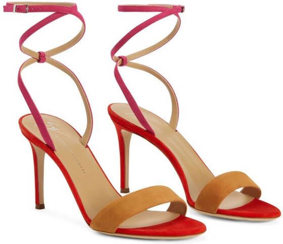 Giuseppe Zanotti Erwan suède sandalen Rood