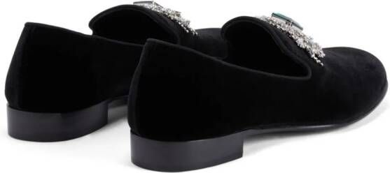 Giuseppe Zanotti Euphemie fluwelen loafers Zwart