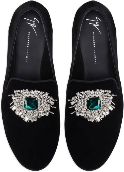 Giuseppe Zanotti Euphemie fluwelen loafers Zwart