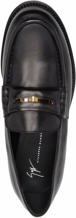 Giuseppe Zanotti Euro leren loafers Zwart