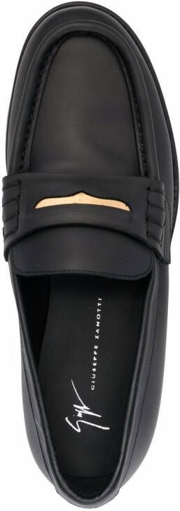 Giuseppe Zanotti Euro leren loafers Zwart