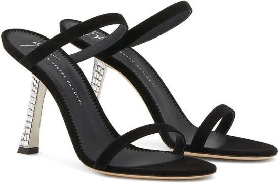 Giuseppe Zanotti Farrah sandalen met kristallen hak Zwart