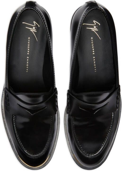 Giuseppe Zanotti Farridha leren loafers Zwart