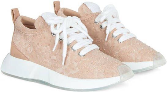 Giuseppe Zanotti Ferox sneakers met kant Roze