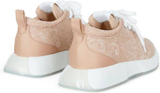 Giuseppe Zanotti Ferox sneakers met kant Roze