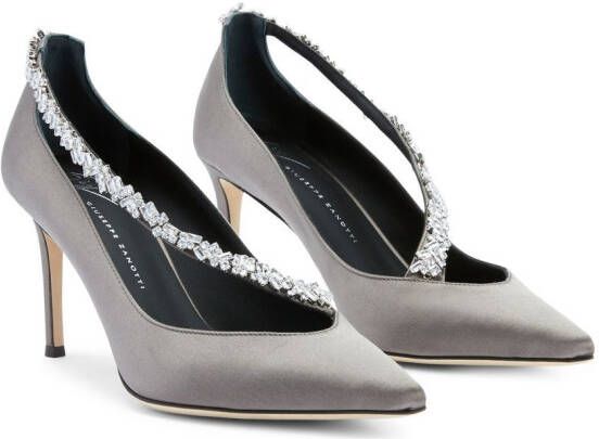 Giuseppe Zanotti Filipa pumps verfraaid met kristallen Grijs