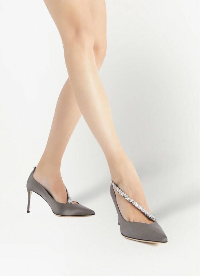Giuseppe Zanotti Filipa pumps verfraaid met kristallen Grijs