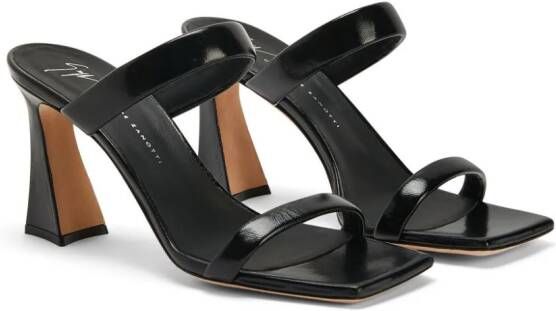 Giuseppe Zanotti 85 mm Flaminia leren sandalen Zwart
