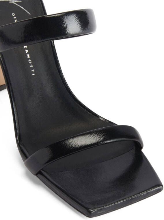Giuseppe Zanotti 85 mm Flaminia leren sandalen Zwart
