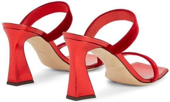 Giuseppe Zanotti Flaminia fluwelen muiltjes Rood