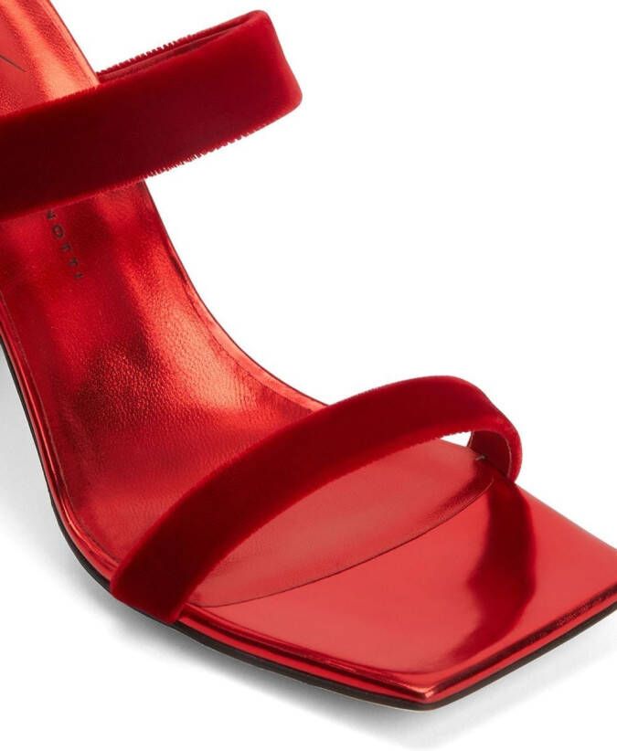 Giuseppe Zanotti Flaminia fluwelen muiltjes Rood