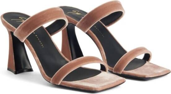 Giuseppe Zanotti Flaminia fluwelen sandalen Bruin