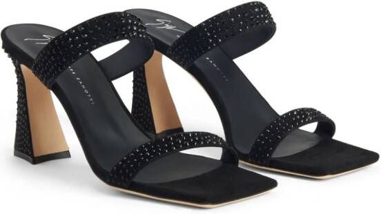 Giuseppe Zanotti Flaminia fluwelen sandalen Zwart