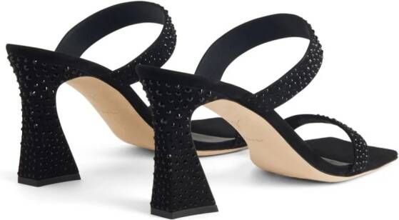 Giuseppe Zanotti Flaminia fluwelen sandalen Zwart