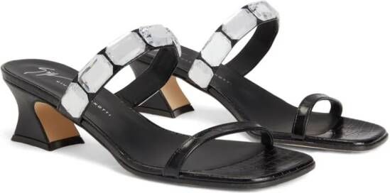 Giuseppe Zanotti Flaminia leren sandalen Zwart