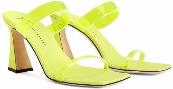 Giuseppe Zanotti Flaminia Plexi sandalen met dubbele bandjes Geel