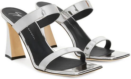 Giuseppe Zanotti 85 mm Flaminia lakleren sandalen Zilver