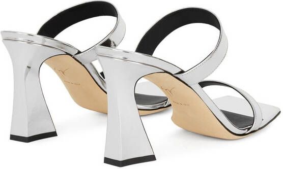 Giuseppe Zanotti 85 mm Flaminia lakleren sandalen Zilver