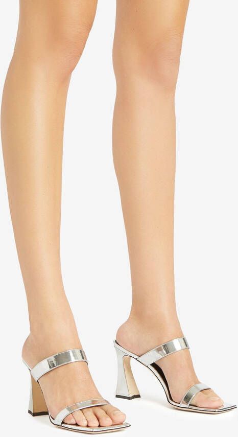 Giuseppe Zanotti 85 mm Flaminia lakleren sandalen Zilver