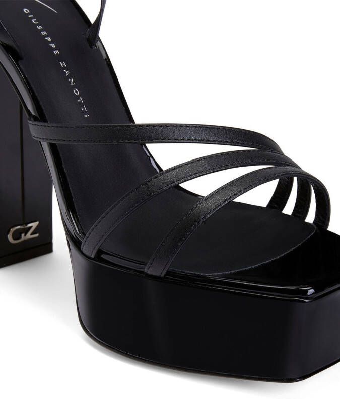 Giuseppe Zanotti Flavienne gelamineerde sandalen Zwart