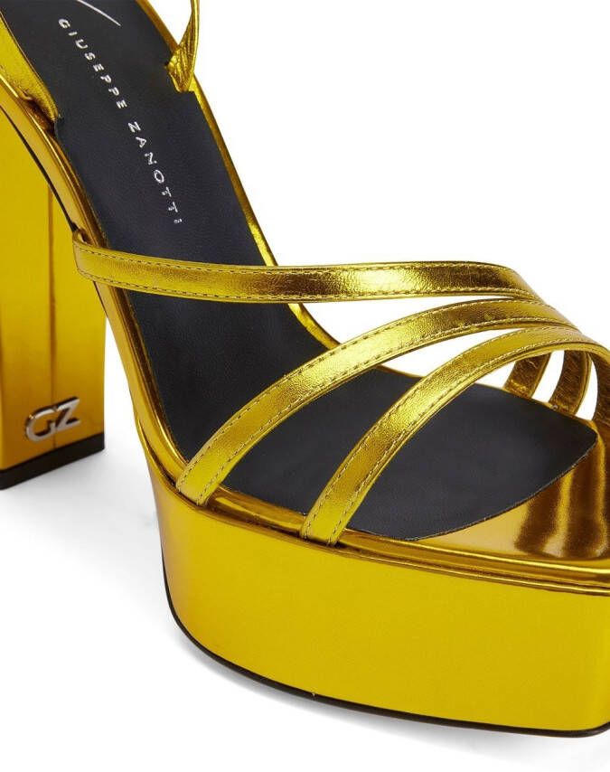 Giuseppe Zanotti 120 mm Flavienne sandalen met plateauzool Goud