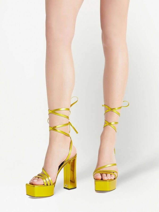 Giuseppe Zanotti 120 mm Flavienne sandalen met plateauzool Goud