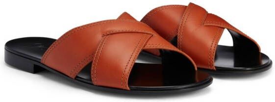 Giuseppe Zanotti Flavio leren sandalen Oranje