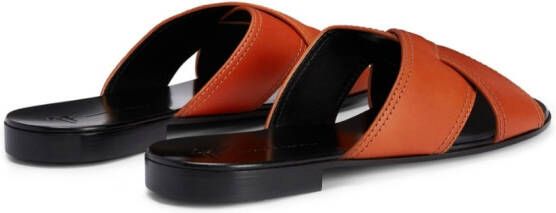 Giuseppe Zanotti Flavio leren sandalen Oranje