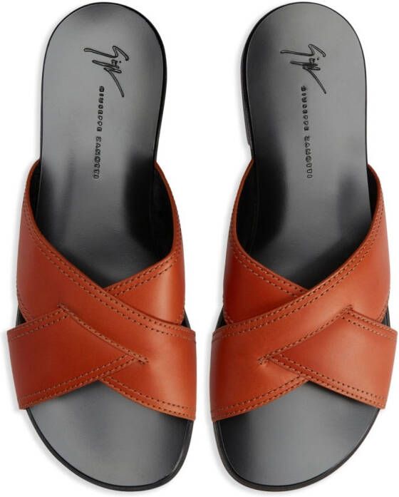 Giuseppe Zanotti Flavio leren sandalen Oranje