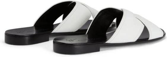 Giuseppe Zanotti Flavio leren slippers Wit