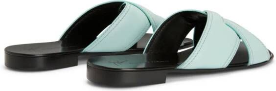 Giuseppe Zanotti Flavio leren sandalen Blauw