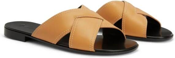 Giuseppe Zanotti Flavio slip-on sandalen Bruin