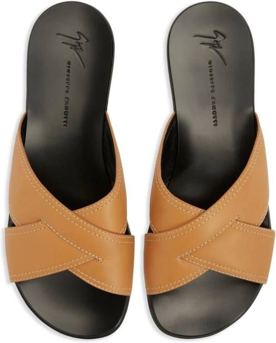 Giuseppe Zanotti Flavio slip-on sandalen Bruin