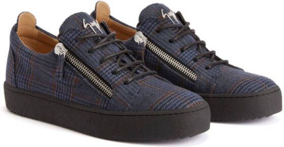 Giuseppe Zanotti Frankie geruite sneakers Blauw