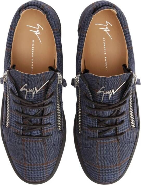 Giuseppe Zanotti Frankie geruite sneakers Blauw