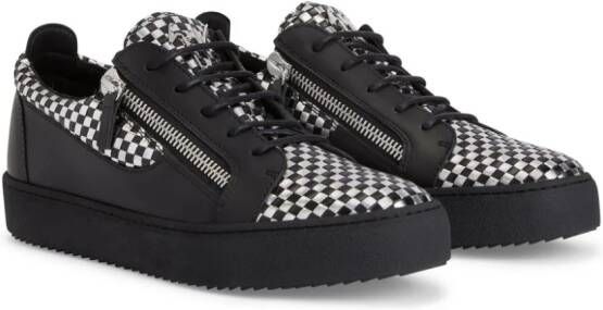 Giuseppe Zanotti Frankie geruite sneakers Zilver