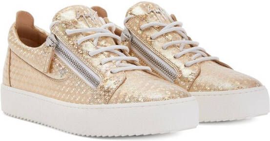 Giuseppe Zanotti Frankie Kaleido sneakers met metallic-effect Beige