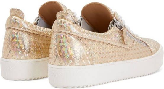 Giuseppe Zanotti Frankie Kaleido sneakers met metallic-effect Beige