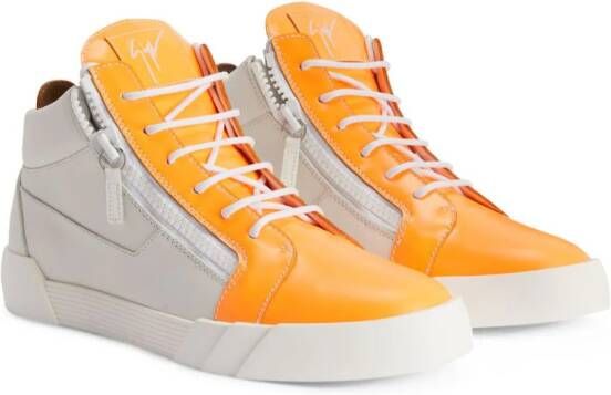 Giuseppe Zanotti Frankie leren sneakers Oranje