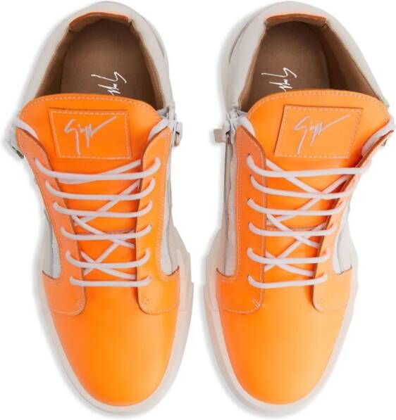 Giuseppe Zanotti Frankie leren sneakers Oranje
